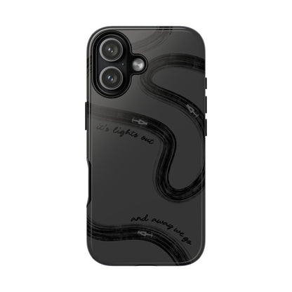 F1 Phone Case Monochrome Black Painted "its lights out and away we go", Trendy F1 Gift, Formula 1 Gift, Cute F1 Phone Case, Phone Case