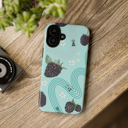 Teal F1 Mercedes and Blackberries Phone Case , Trendy F1 Gift, Formula 1 Gift, Cute Fruit F1 Phone Case, Unique Phone Case