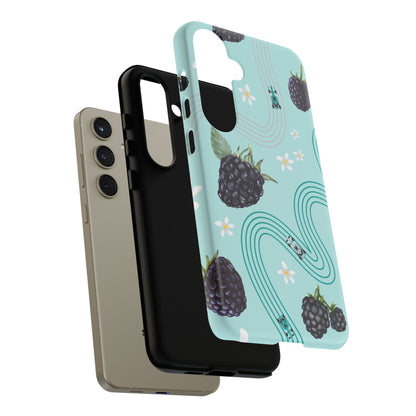 Teal F1 Mercedes and Blackberries Phone Case , Trendy F1 Gift, Formula 1 Gift, Cute Fruit F1 Phone Case, Unique Phone Case