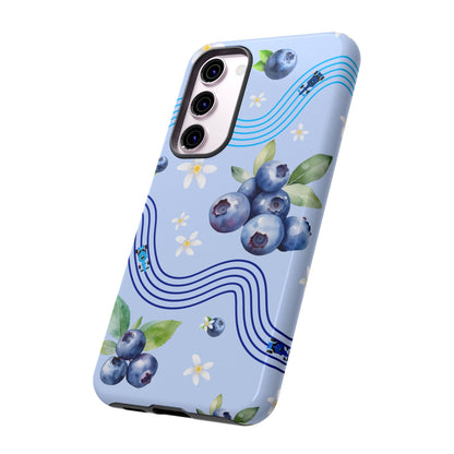 Blue F1 Williams and Blueberries Phone Case, Trendy F1 Gift, Formula 1 Gift, Cute Fruit F1 Phone Case, Unique Phone Case