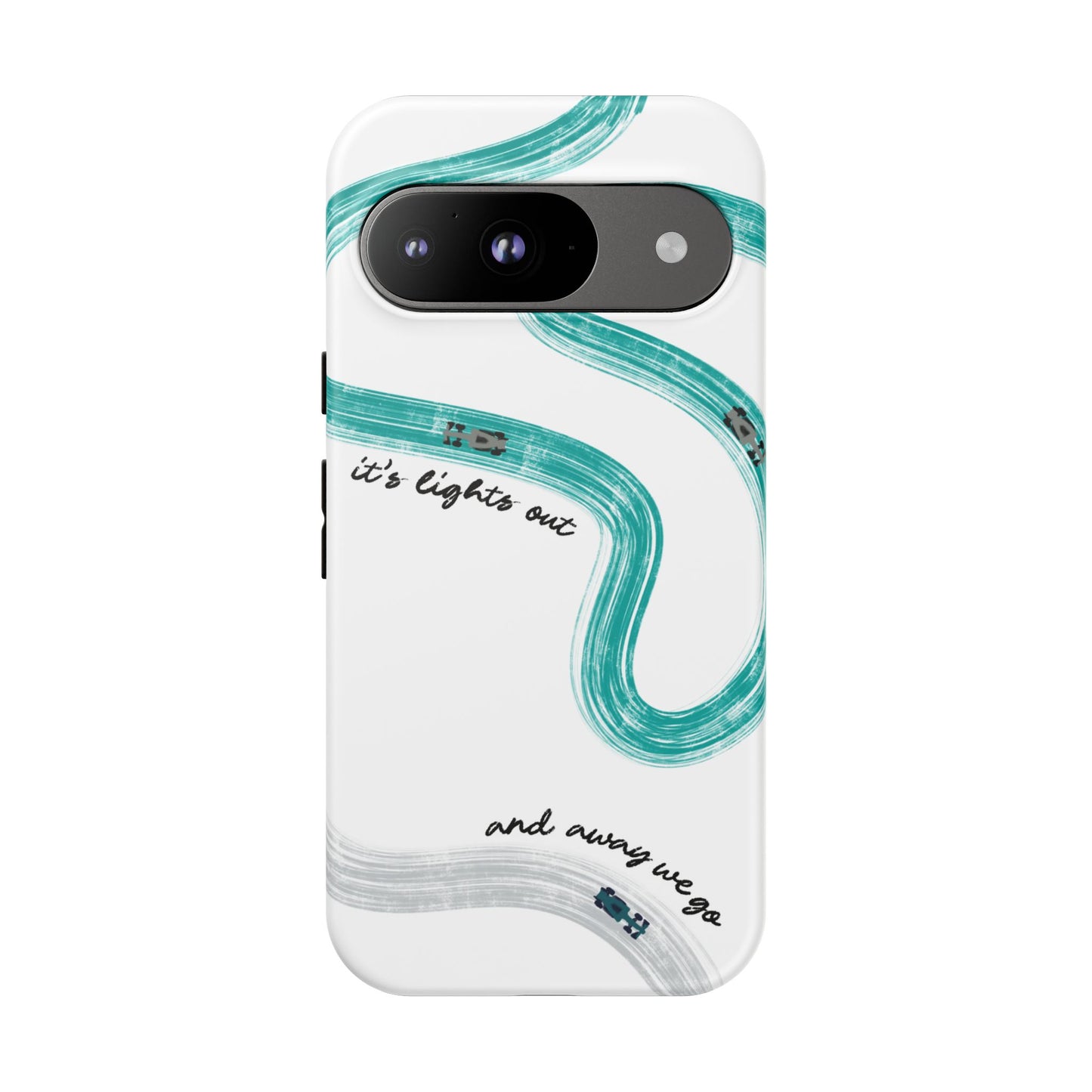 Mercedes F1 Phone Case Painted "its lights out and away we go", Trendy F1 Gift, Formula 1 Gift, Cute F1 Phone Case
