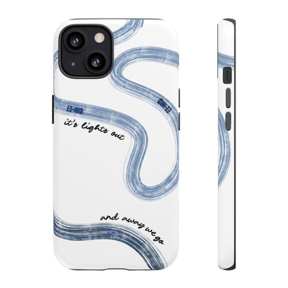 F1 Phone Case Blue Painted "its lights out and away we go", Trendy F1 Gift, Formula 1 Gift, Cute F1 Phone Case, Gift for F1 Fans