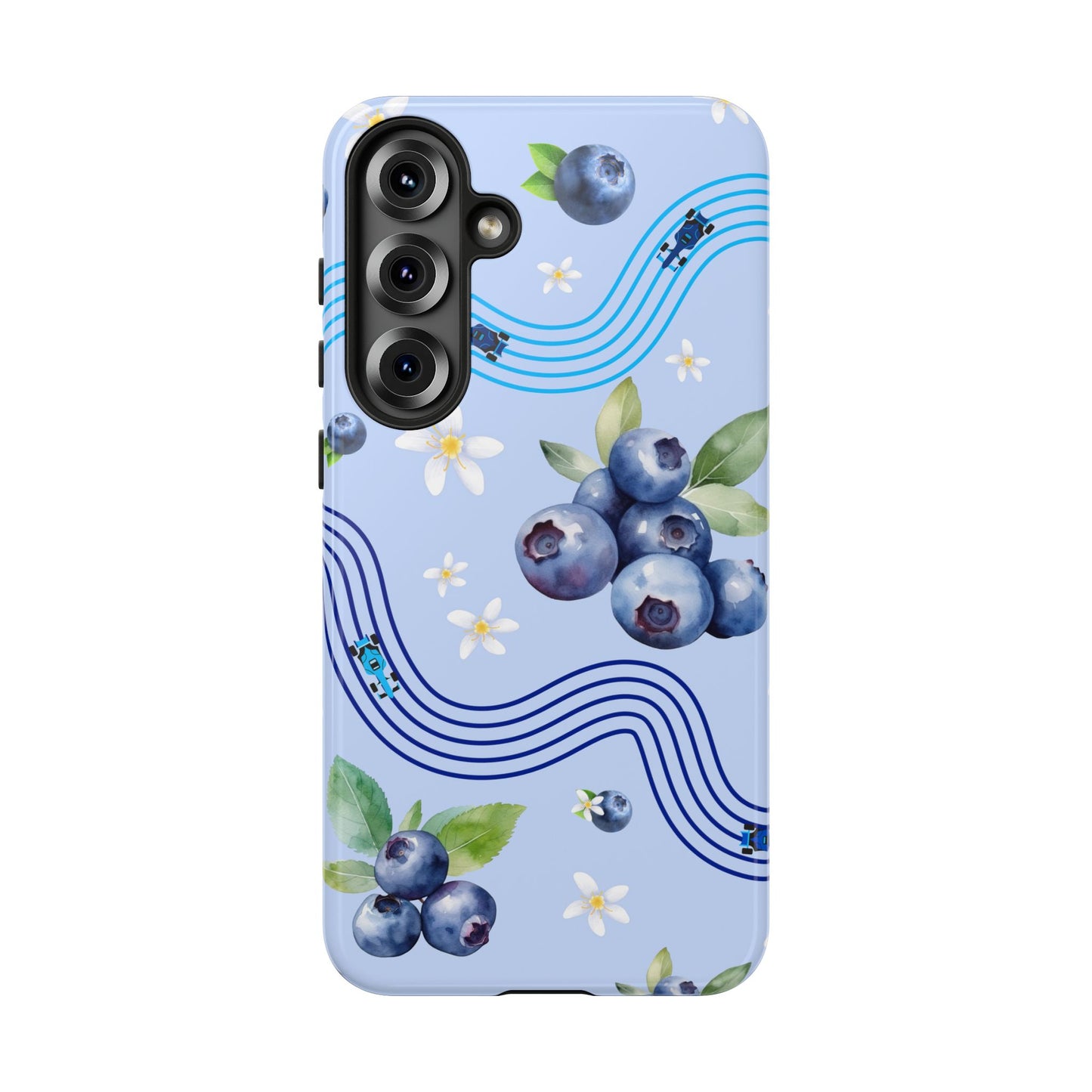 Blue F1 Williams and Blueberries Phone Case, Trendy F1 Gift, Formula 1 Gift, Cute Fruit F1 Phone Case, Unique Phone Case