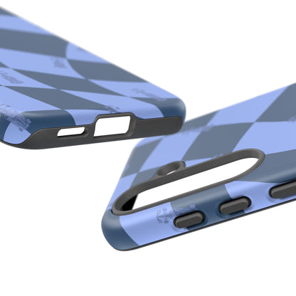 F1 Phone Case Blue Checkerboard Design, Trendy F1 Gift, Formula 1 Gift, Cute F1 Phone Case, Unique Formula One Phone Case