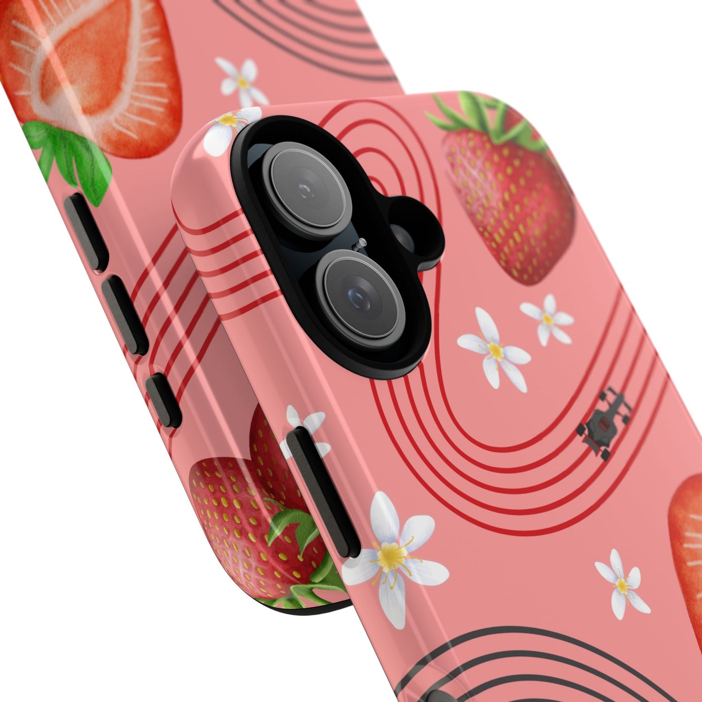 Red F1 Audi and Strawberries Phone Case, Trendy F1 Gift, Formula 1 Gift, Cute Fruit F1 Phone Case, Unique Phone Case