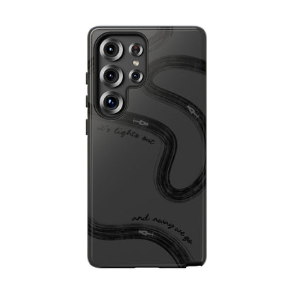 F1 Phone Case Monochrome Black Painted "its lights out and away we go", Trendy F1 Gift, Formula 1 Gift, Cute F1 Phone Case, Phone Case