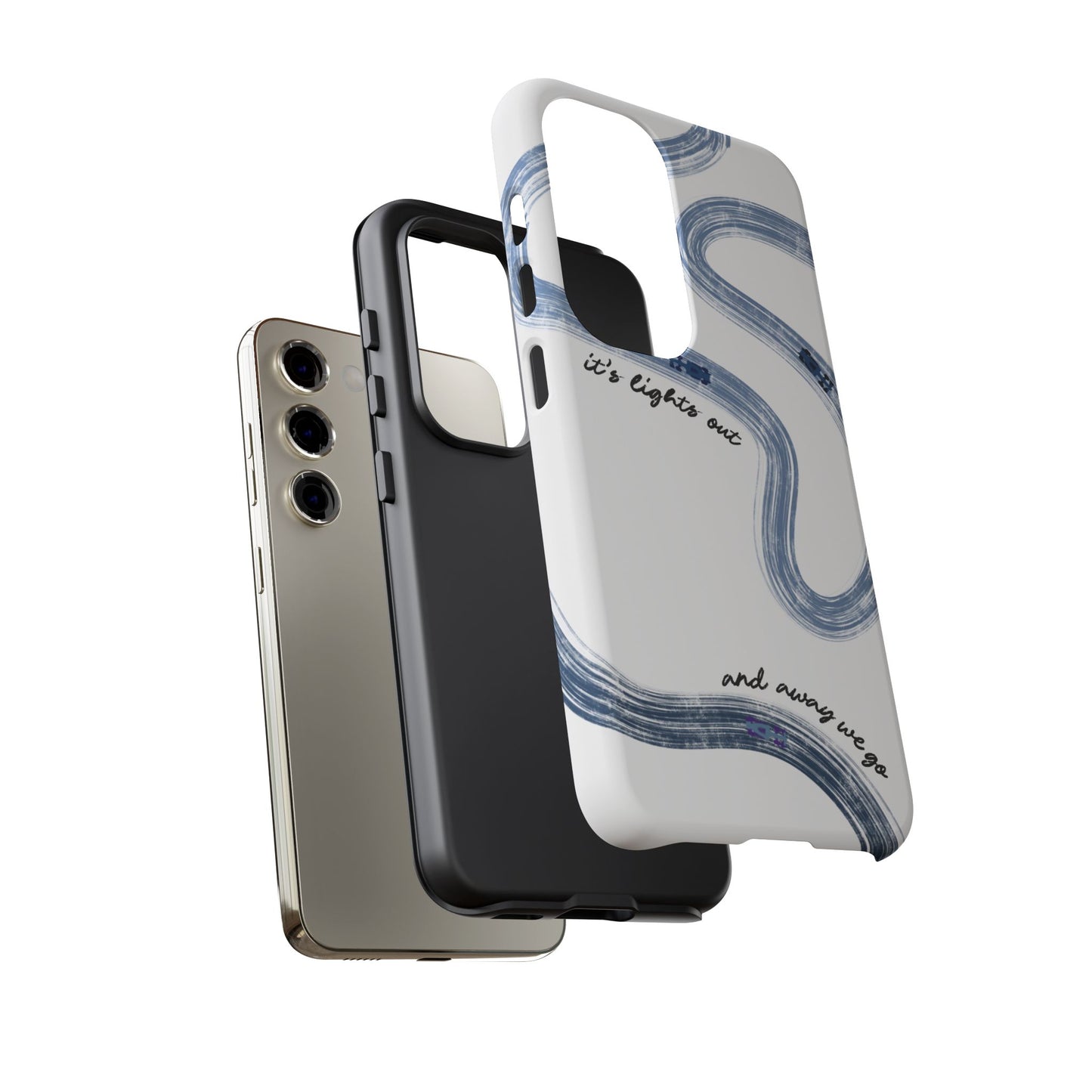 F1 Phone Case Blue Painted "its lights out and away we go", Trendy F1 Gift, Formula 1 Gift, Cute F1 Phone Case, Gift for F1 Fans