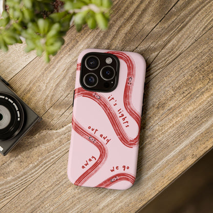 Pink and Red Lights Out F1 Phone Case Design, Trendy F1 Gift, Formula 1 Gift, Cute F1 Phone Case, Unique Formula One Phone Case