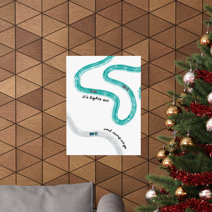 Mercedes Teal and Silver F1 Matte Vertical Poster | F1 Giclée Art Print (US SIZING)