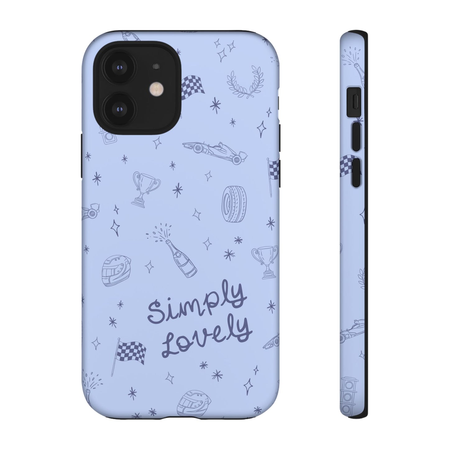 Blue Doodle "Simply Lovely" F1 Phone Case Design