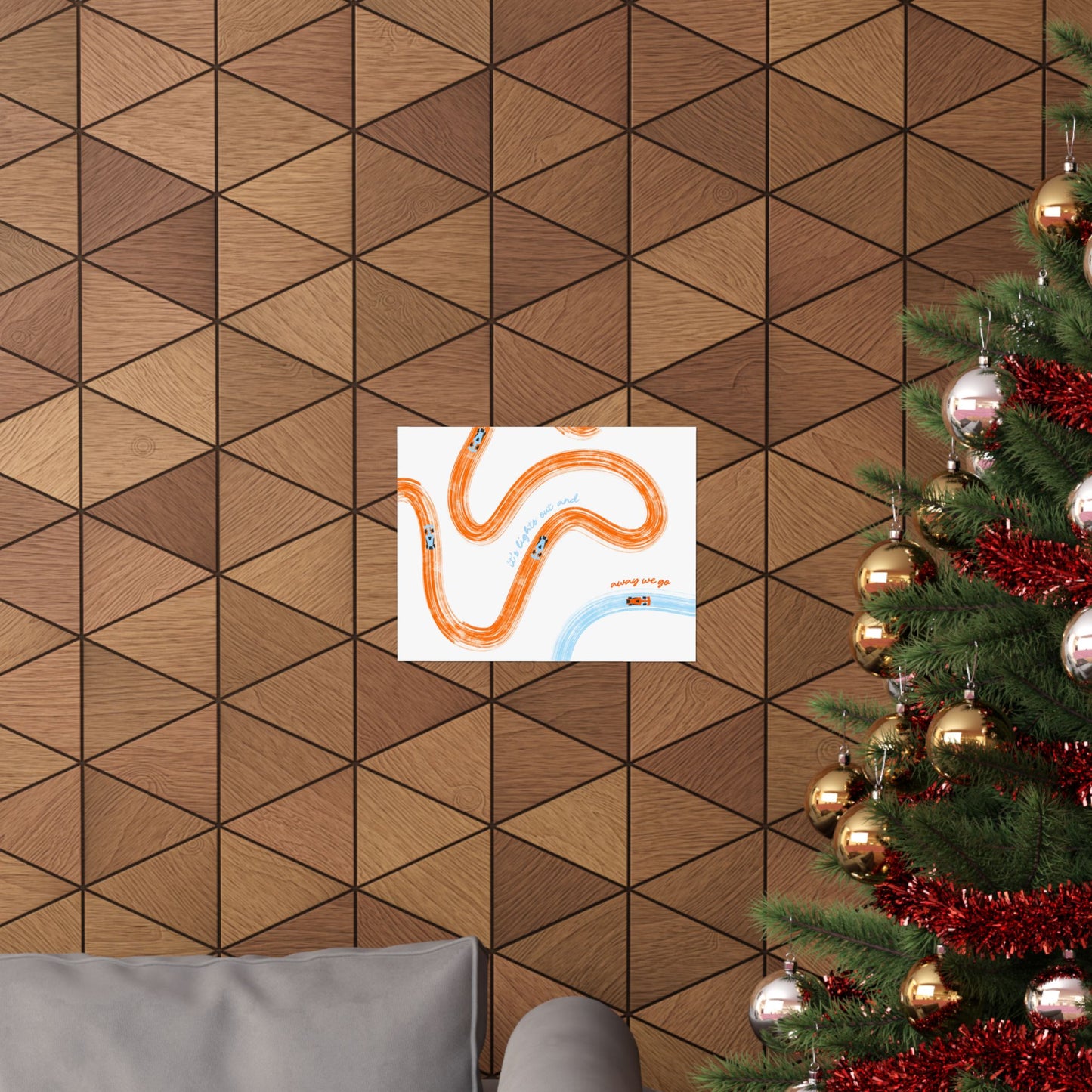 McLaren Orange and Blue Matte Horizontal Poster | US SIZING