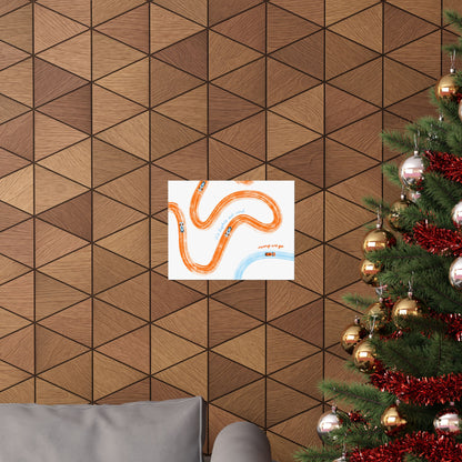 McLaren Orange and Blue Matte Horizontal Poster | US SIZING