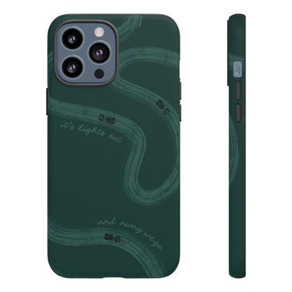 F1 Phone Case Monochrome Green Painted "its lights out and away we go", Trendy F1 Gift, Formula 1 Gift, Cute F1 Phone Case, Phone Case
