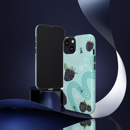 Teal F1 Mercedes and Blackberries Phone Case , Trendy F1 Gift, Formula 1 Gift, Cute Fruit F1 Phone Case, Unique Phone Case