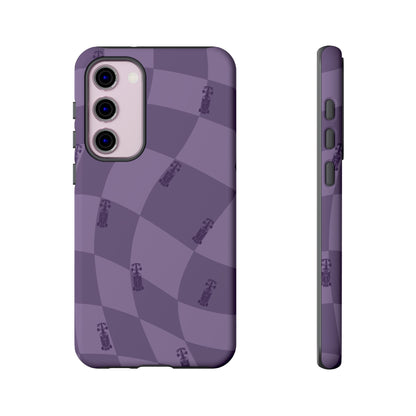 F1 Phone Case Purple Checkered Design, Trendy F1 Gift, Formula 1 Gift, Cute F1 Phone Case, Unique Formula One Phone Case