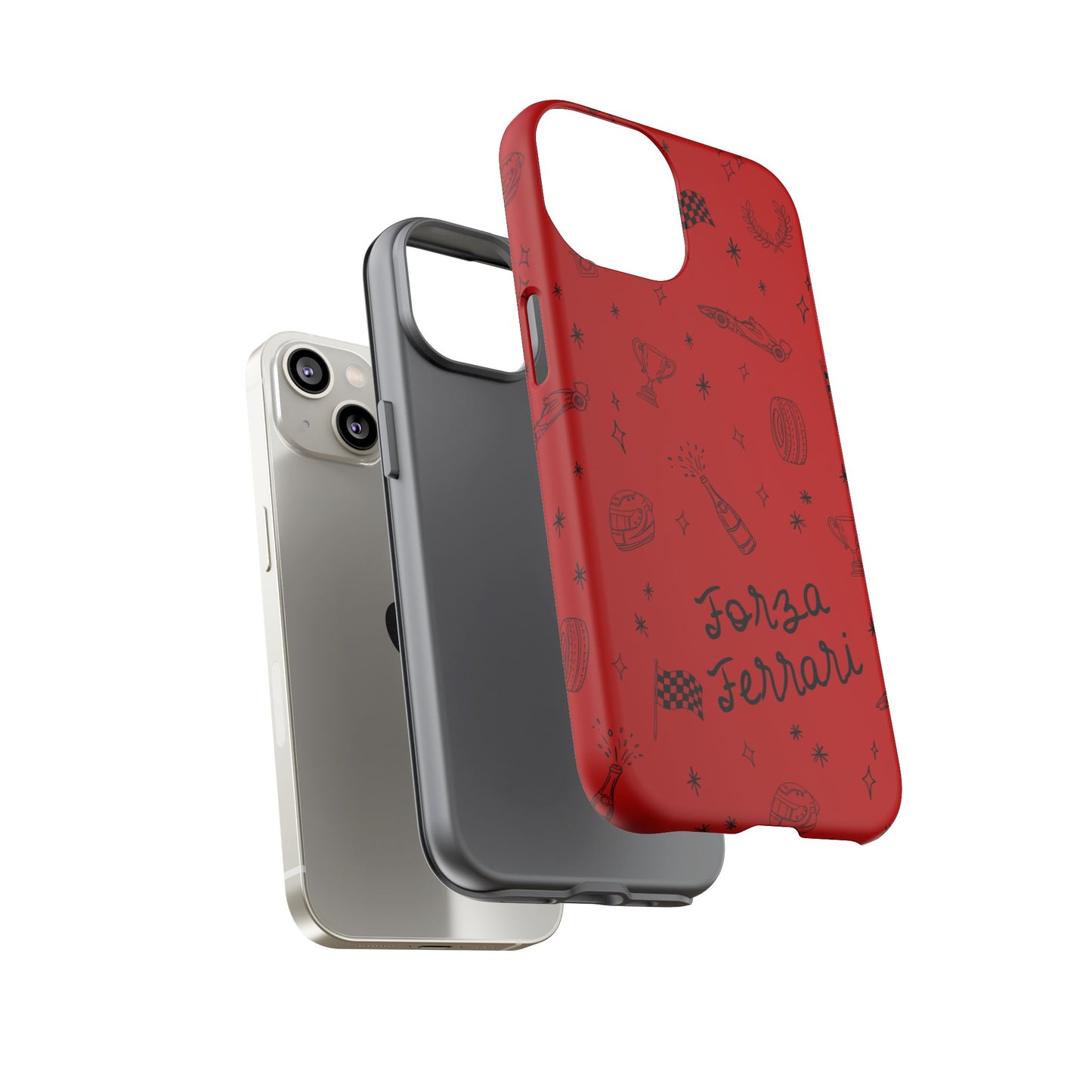 F1 Ferrari Racing Doodle "Forza Ferrari" F1 Phone Case Design
