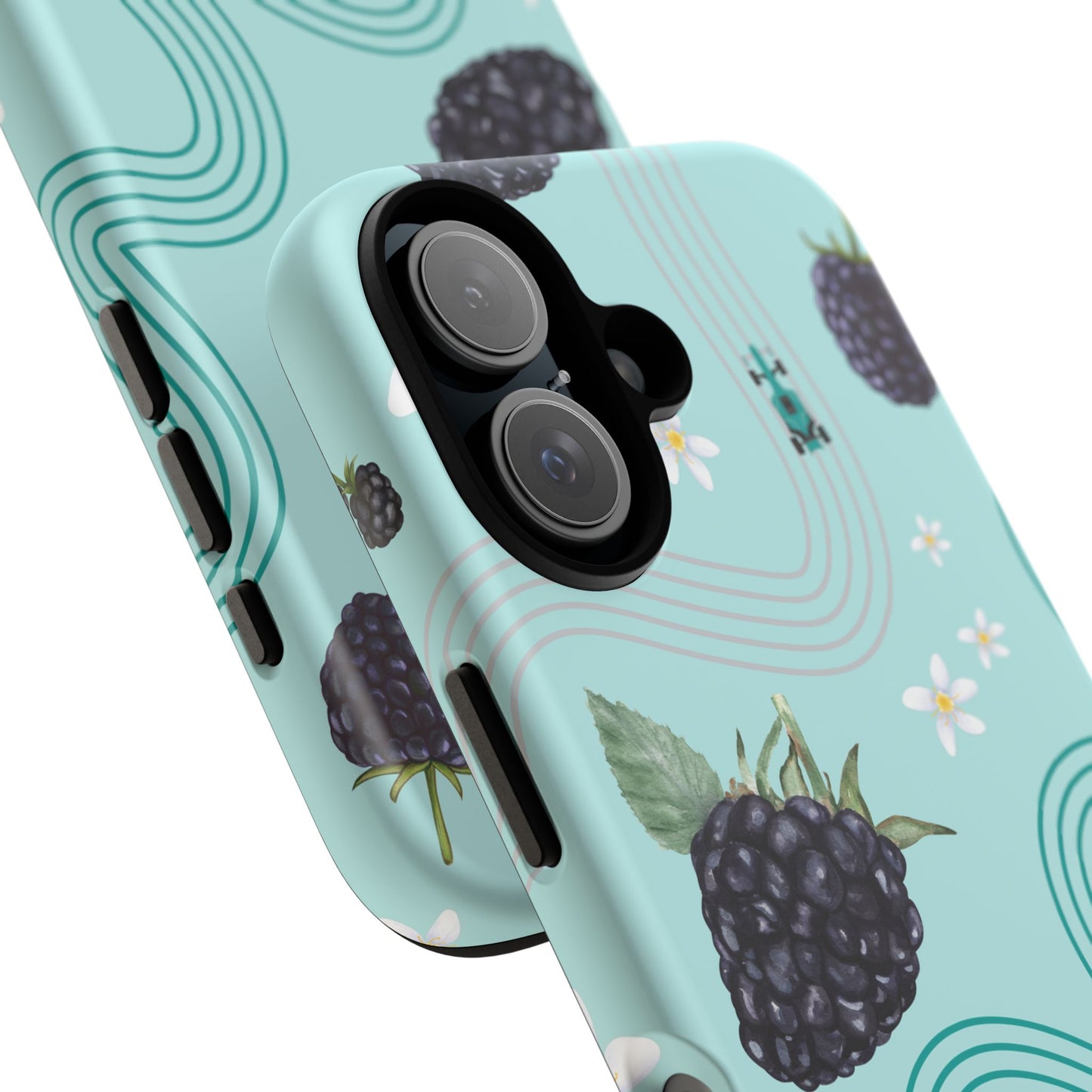Teal F1 Mercedes and Blackberries Phone Case , Trendy F1 Gift, Formula 1 Gift, Cute Fruit F1 Phone Case, Unique Phone Case
