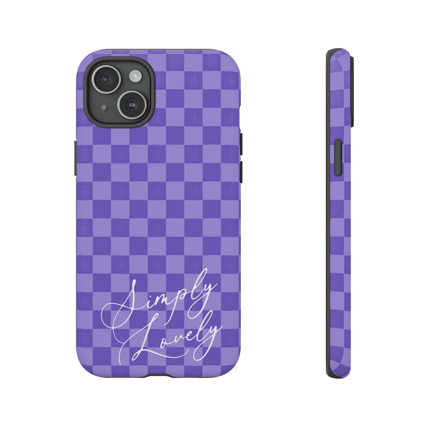 Simply Lovely Purple Checkered F1 Phone Case Design, Trendy F1 Gift, Formula 1 Gift, Cute F1 Phone Case