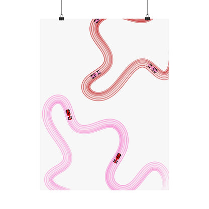 Pink and Red F1 Matte Vertical Poster | Formula 1 Art Print (US SIZING)