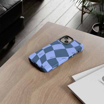 F1 Phone Case Blue Checkerboard Design, Trendy F1 Gift, Formula 1 Gift, Cute F1 Phone Case, Unique Formula One Phone Case