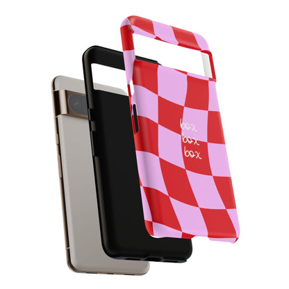 Pink and Red Checkered F1 Phone Case, Box Box Box F1 Phone Case