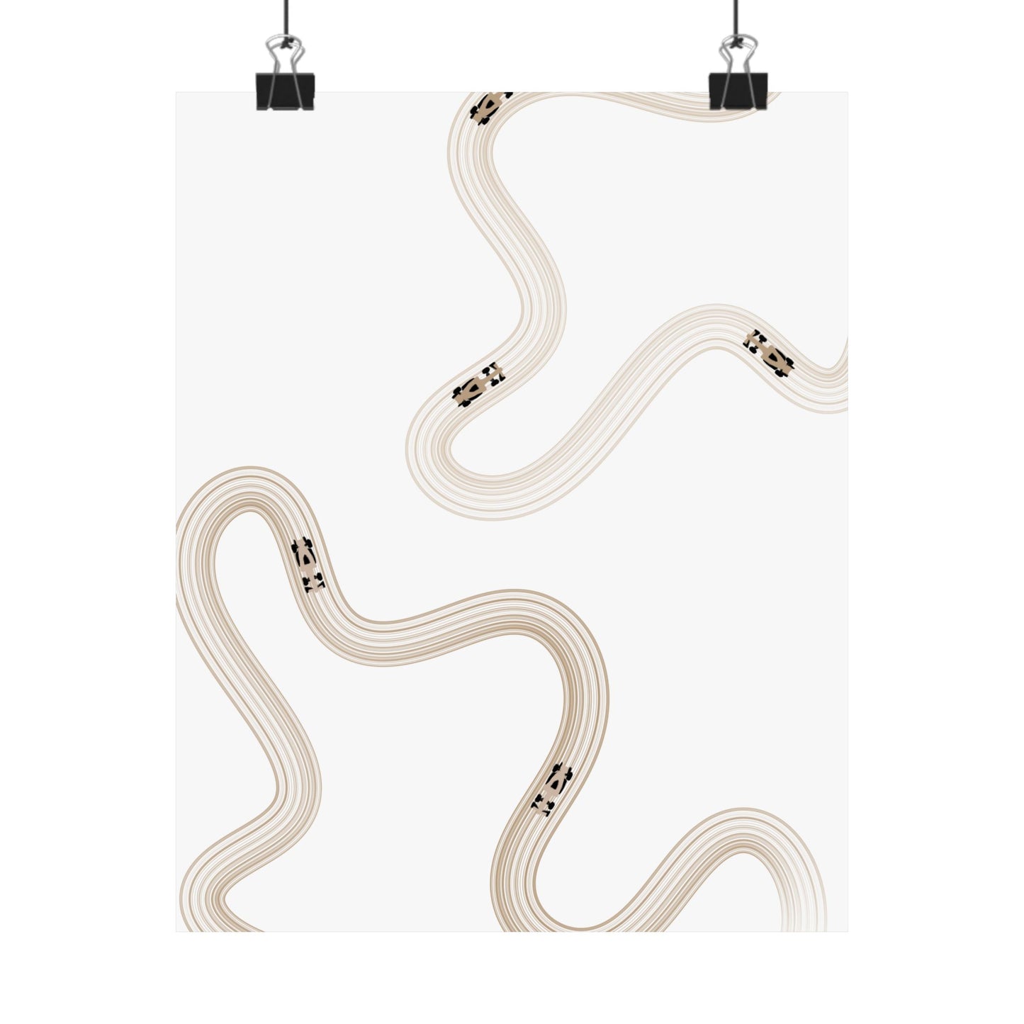 Neutral Beige F1 Matte Vertical Poster | Formula 1 Art Print (US SIZING)