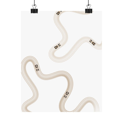 Neutral Beige F1 Matte Vertical Poster | Formula 1 Art Print (US SIZING)