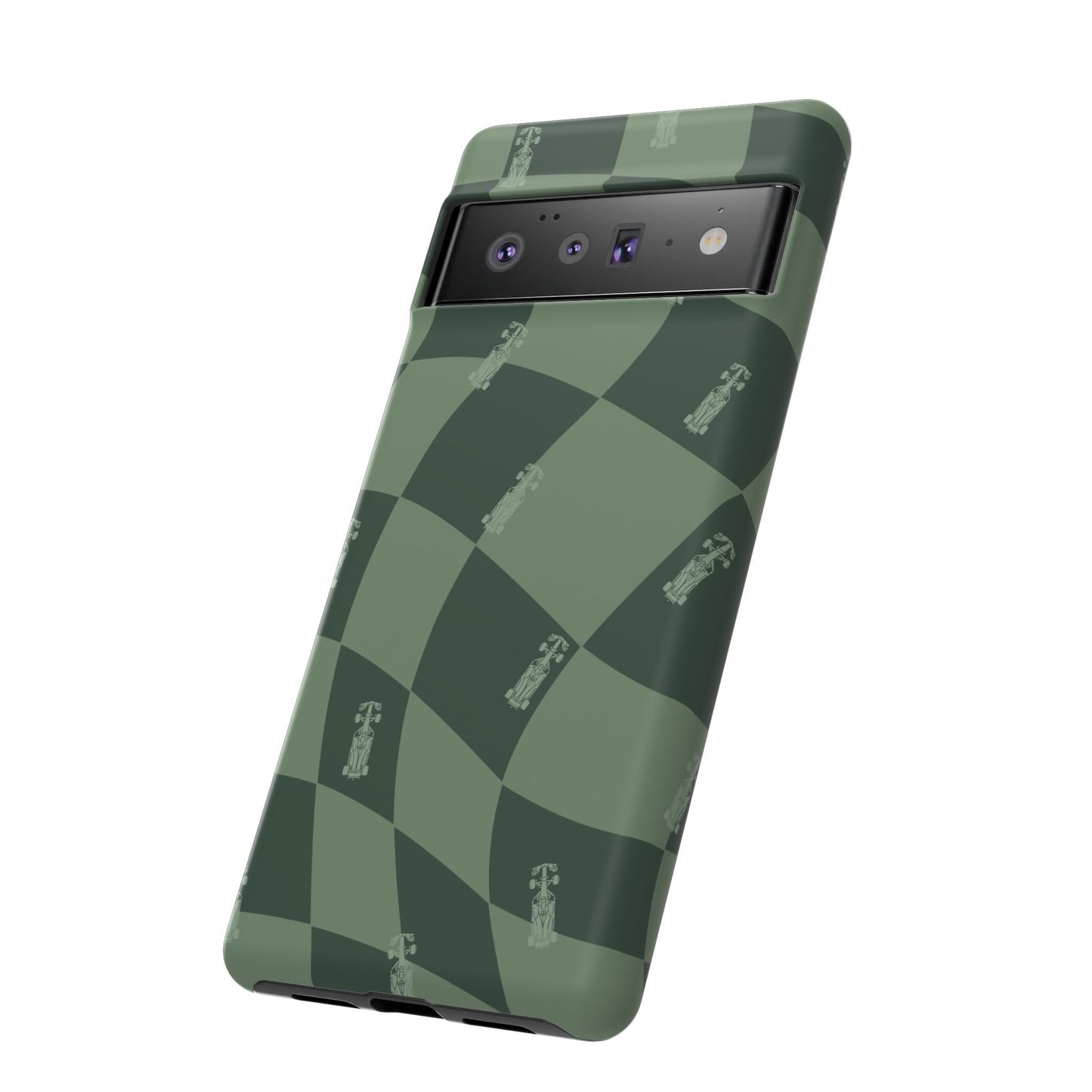 F1 Phone Case Green Checkerboard Design, Trendy F1 Gift, Formula 1 Gift, Cute F1 Phone Case, Unique Formula One Phone Case