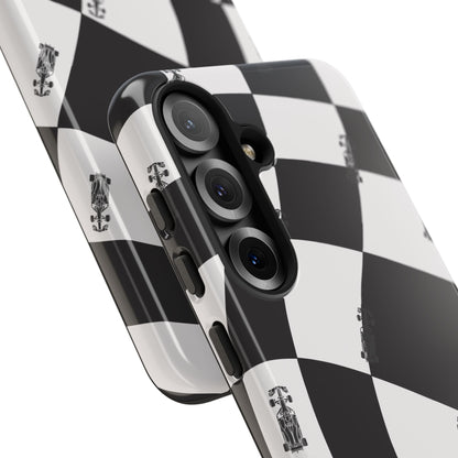 F1 Phone Case Black and White Checkered Design, Trendy F1 Gift, Formula 1 Gift, Cute F1 Phone Case, Unique Formula One Phone Case