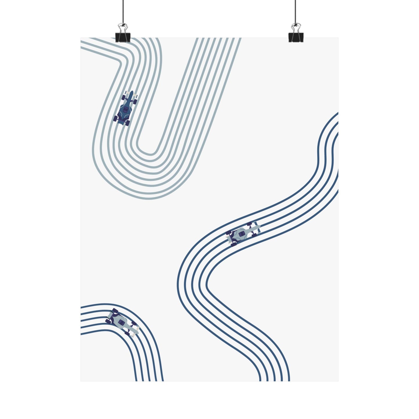 Abstract Blue F1 Matte Vertical Poster | F1 Giclée Art Print (US SIZING)