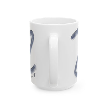 Blue F1 Painted It's Lights Out and Away We Go Mug, Unique Gift for Coffee Lovers, Whimsical Formula 1 Gift