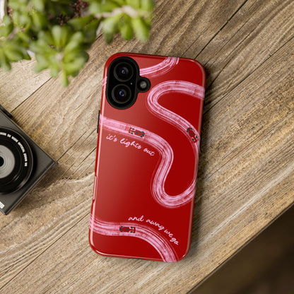 Red and Pink Lights Out F1 Phone Case Design, Trendy F1 Gift, Formula 1 Gift, Cute F1 Phone Case, Unique Formula One Phone Case