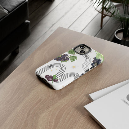 F1 Cadillac and Black Currants Phone Case, Trendy F1 Gift, Formula 1 Gift, Cute Fruit F1 Phone Case, Unique Phone Case