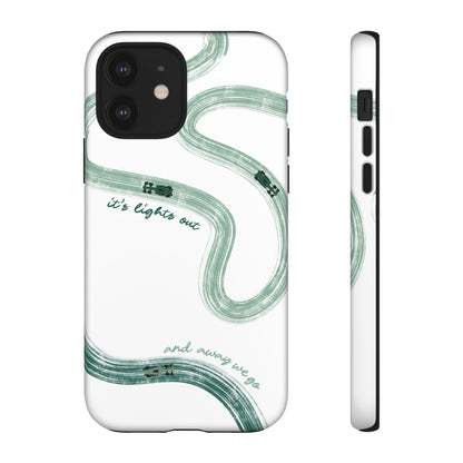 F1 Phone Case Green Painted "its lights out and away we go", Trendy F1 Gift, Formula 1 Gift, Cute F1 Phone Case, Gift for F1 Fans