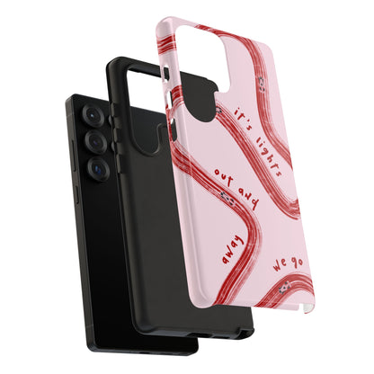 Pink and Red Lights Out F1 Phone Case Design, Trendy F1 Gift, Formula 1 Gift, Cute F1 Phone Case, Unique Formula One Phone Case