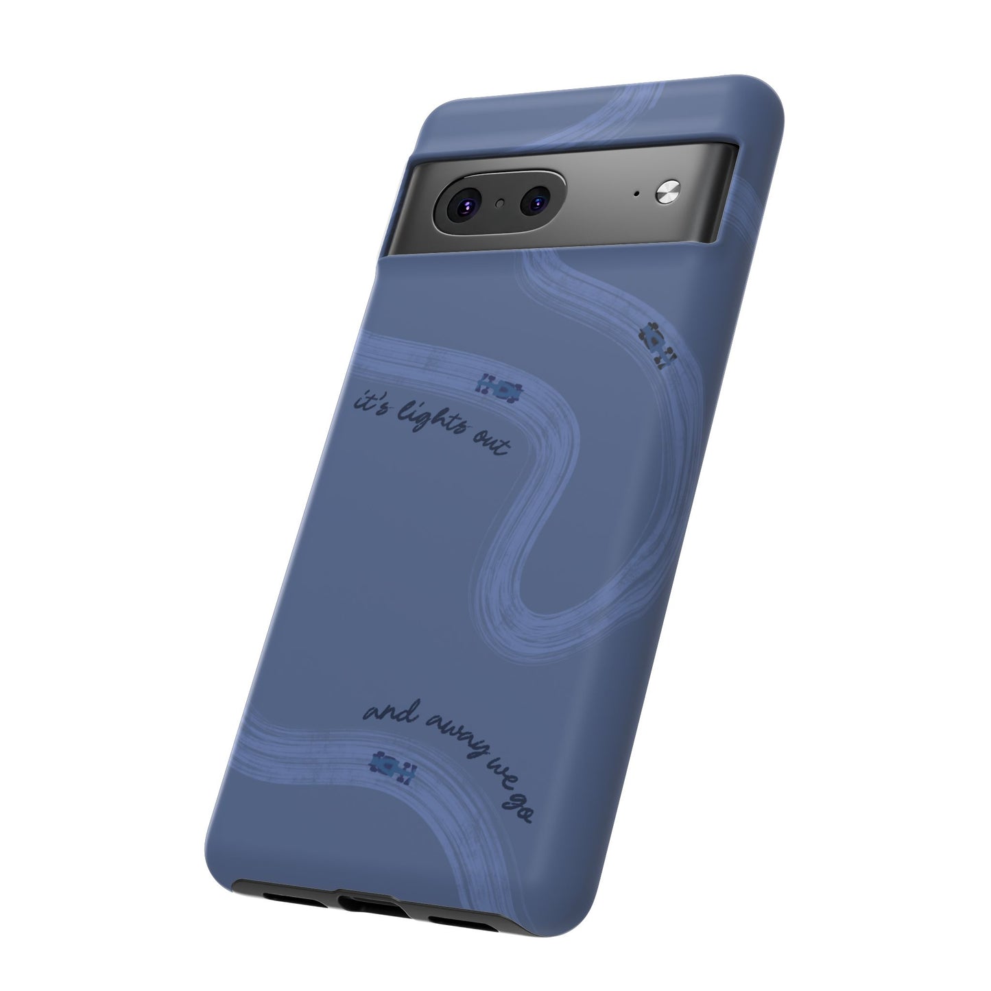 F1 Phone Case Monochrome Dark Blue Painted "its lights out and away we go", Trendy F1 Gift, Formula 1 Gift, Cute F1 Phone Case, Phone Case