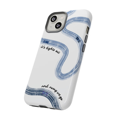 F1 Phone Case Blue Painted "its lights out and away we go", Trendy F1 Gift, Formula 1 Gift, Cute F1 Phone Case, Gift for F1 Fans