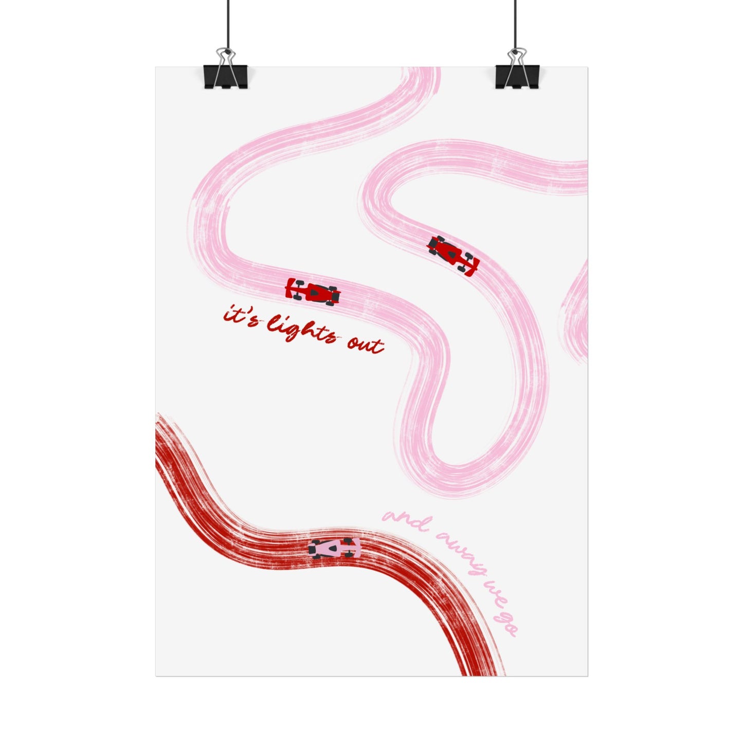 Pink and Red F1 Giclée Print Poster | Minimalist F1 Art - EU SIZING (Physical Print)