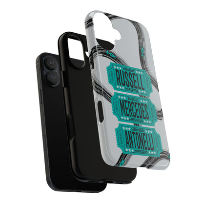 Mercedes F1 Phone Case Painted Ticket Stubs, Trendy F1 Gift, Formula 1 Gift, Cute F1 Phone Case