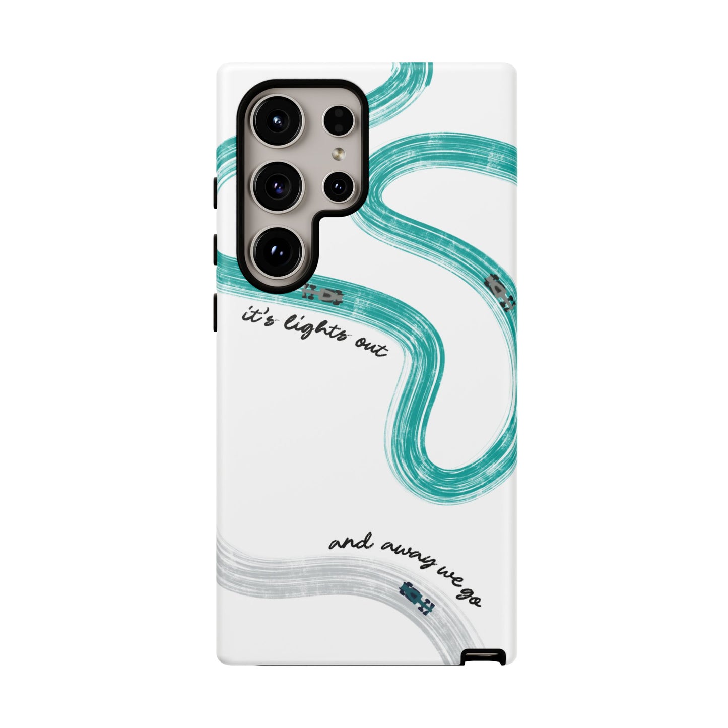 Mercedes F1 Phone Case Painted "its lights out and away we go", Trendy F1 Gift, Formula 1 Gift, Cute F1 Phone Case