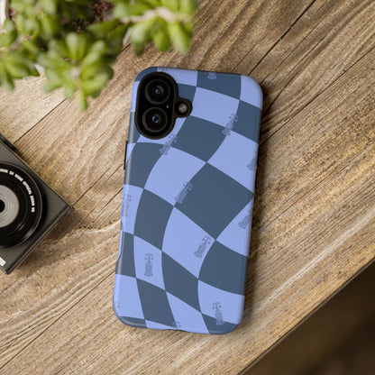 F1 Phone Case Blue Checkerboard Design, Trendy F1 Gift, Formula 1 Gift, Cute F1 Phone Case, Unique Formula One Phone Case