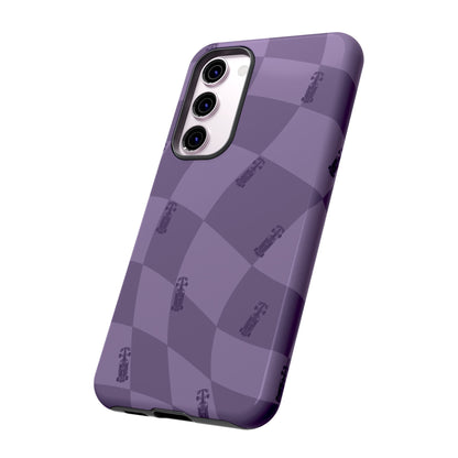 F1 Phone Case Purple Checkered Design, Trendy F1 Gift, Formula 1 Gift, Cute F1 Phone Case, Unique Formula One Phone Case