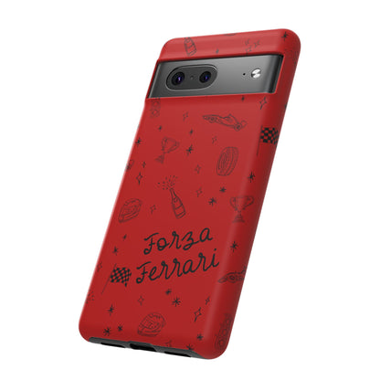 F1 Ferrari Racing Doodle "Forza Ferrari" F1 Phone Case Design