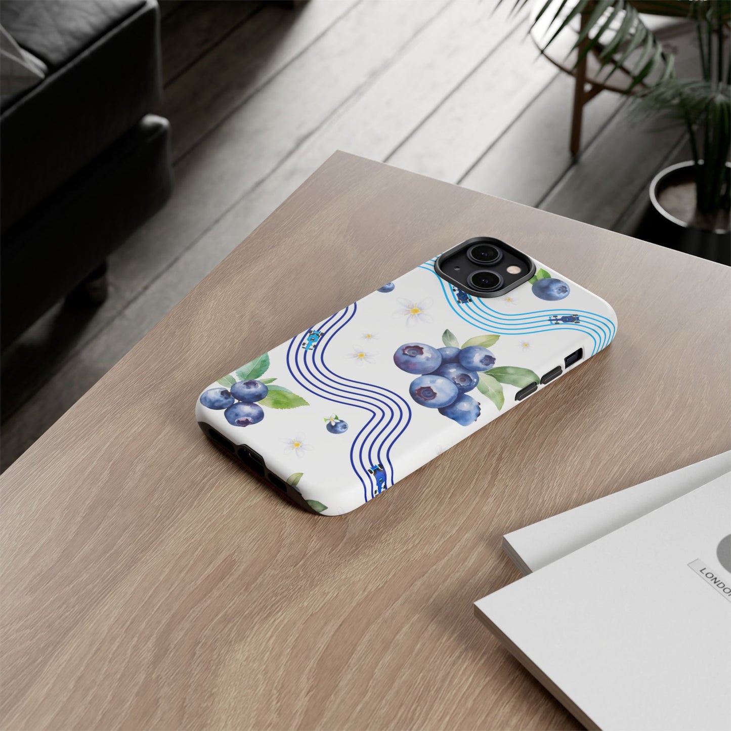 F1 Williams and Blueberries Phone Case, Trendy F1 Gift, Formula 1 Gift, Cute Fruit F1 Phone Case, Unique Phone Case