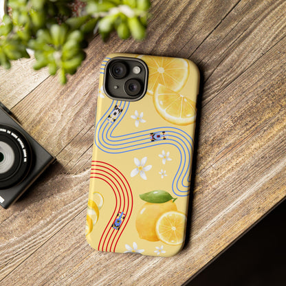 Yellow F1 Racing Bulls and Lemons Phone Case, Trendy F1 Gift, Formula 1 Gift, Cute Fruit F1 Phone Case, Unique Phone Case