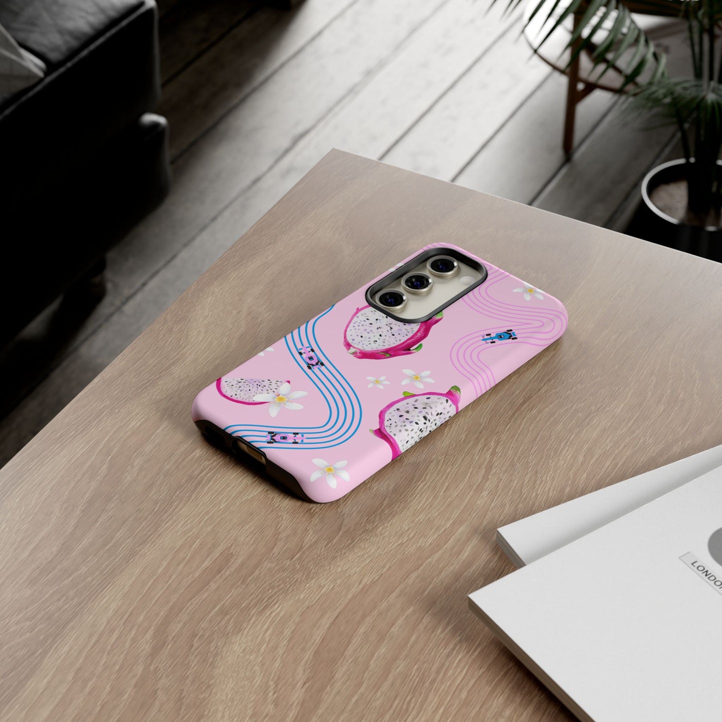 Pink F1 Alpine and Dragonfruit Phone Case, Trendy F1 Gift, Formula 1 Gift, Cute Fruit F1 Phone Case, Unique Phone Case