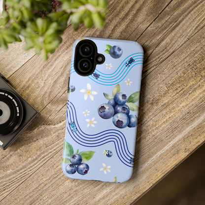 Blue F1 Williams and Blueberries Phone Case, Trendy F1 Gift, Formula 1 Gift, Cute Fruit F1 Phone Case, Unique Phone Case
