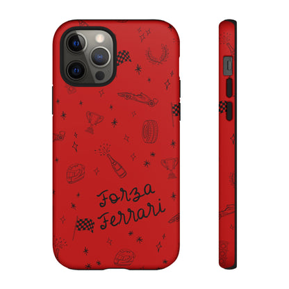 F1 Ferrari Racing Doodle "Forza Ferrari" F1 Phone Case Design