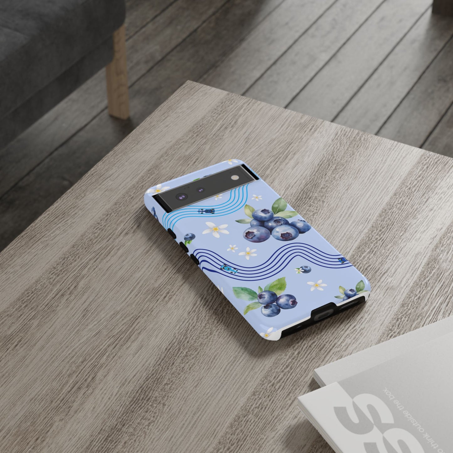 Blue F1 Williams and Blueberries Phone Case, Trendy F1 Gift, Formula 1 Gift, Cute Fruit F1 Phone Case, Unique Phone Case
