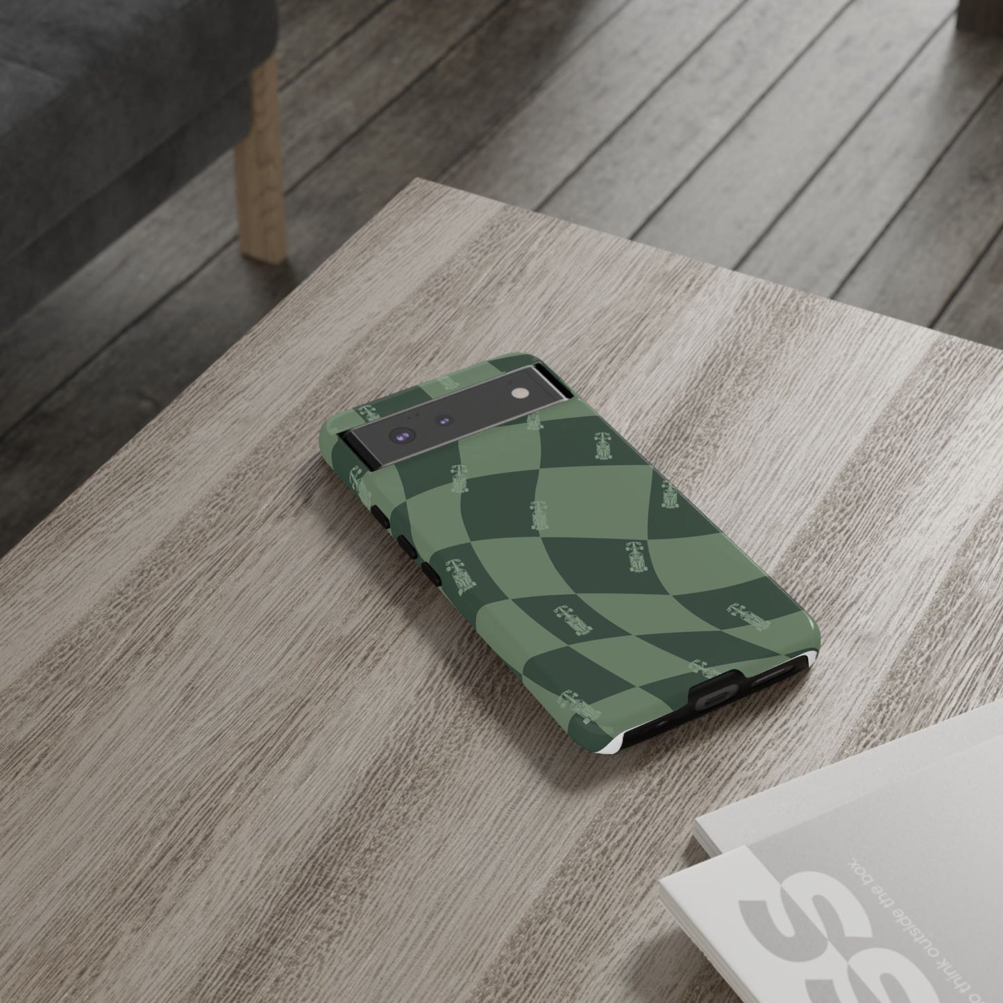 F1 Phone Case Green Checkerboard Design, Trendy F1 Gift, Formula 1 Gift, Cute F1 Phone Case, Unique Formula One Phone Case